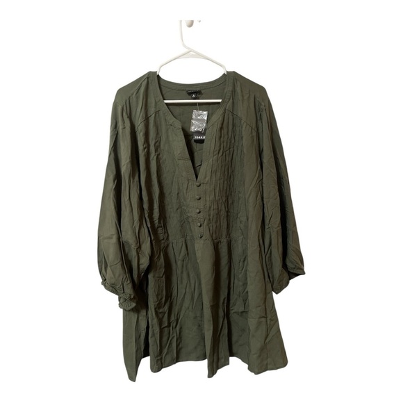 Torrid Long Sleeve Pleated Blouse - Picture 1 of 5